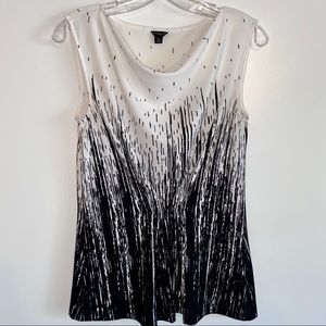 Ann Taylor Sunburst Imprint Cinched Waist Top, XS